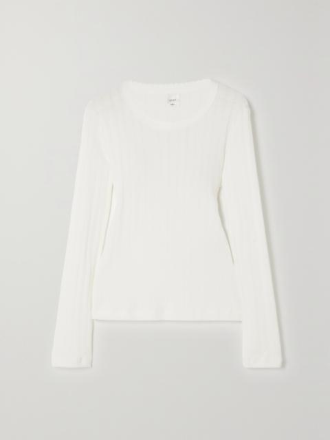 Pointelle-knit Cotton-jersey Top