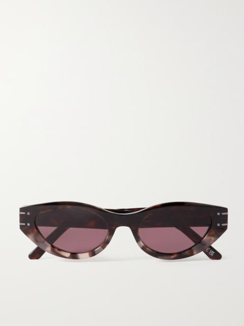 Diorsignature B5i Oval-frame Tortoiseshell Acetate Sunglasses