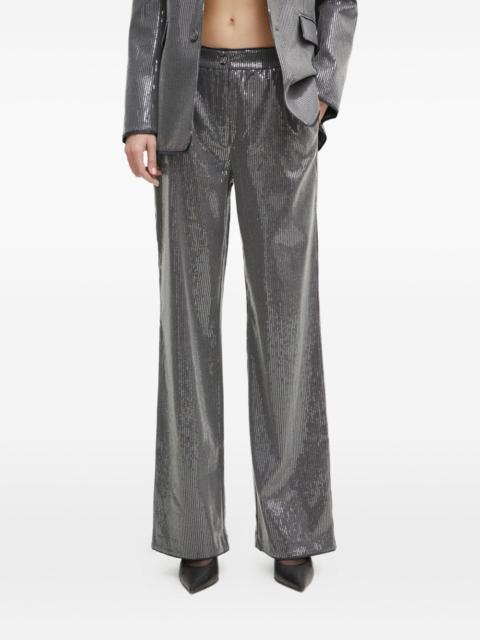 sequin-embellished straight-leg trousers