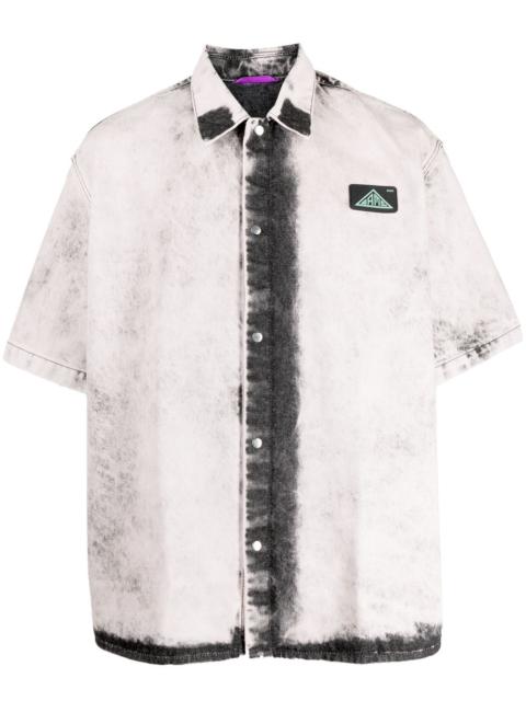bleach-effect short-sleeve shirt