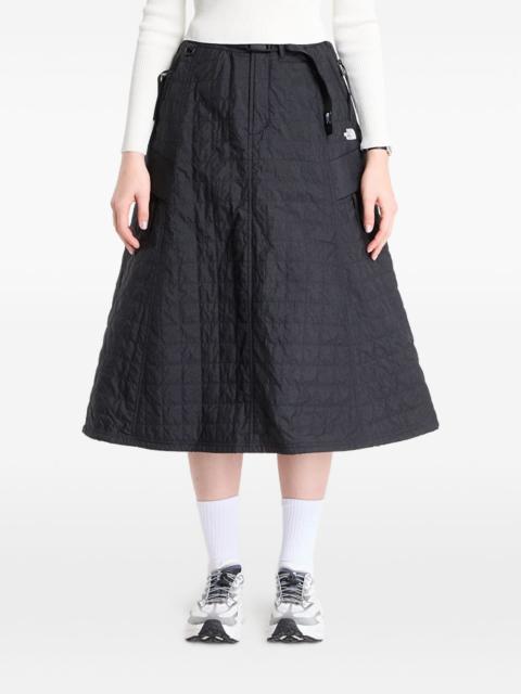 Face quilted volume midi skirt