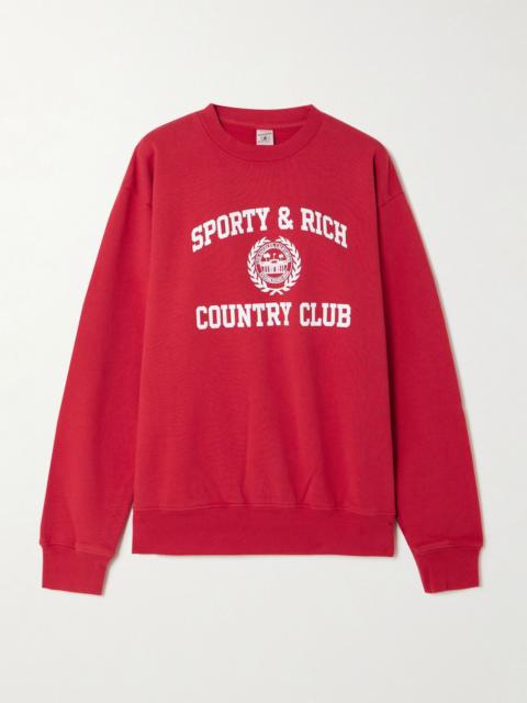 Varsity Crest printed cotton-jersey sweatshirt Red
