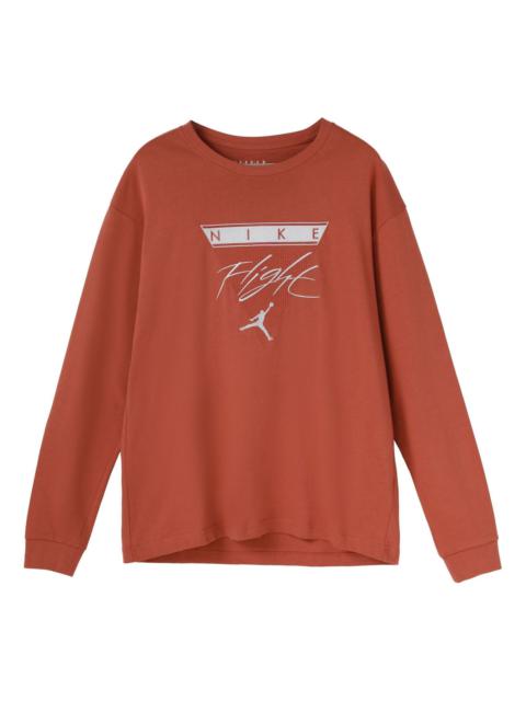 Air Jordan Label Casual Sports Long Sleeves T-Shirt Men's Gray Peach Red CZ1216-255
