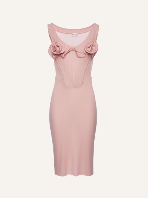 Flower bustier midi dress in pink