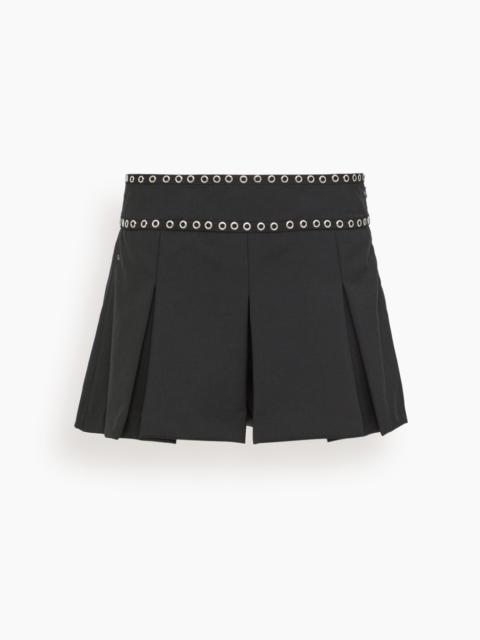 Pleated Mini Skort in Black