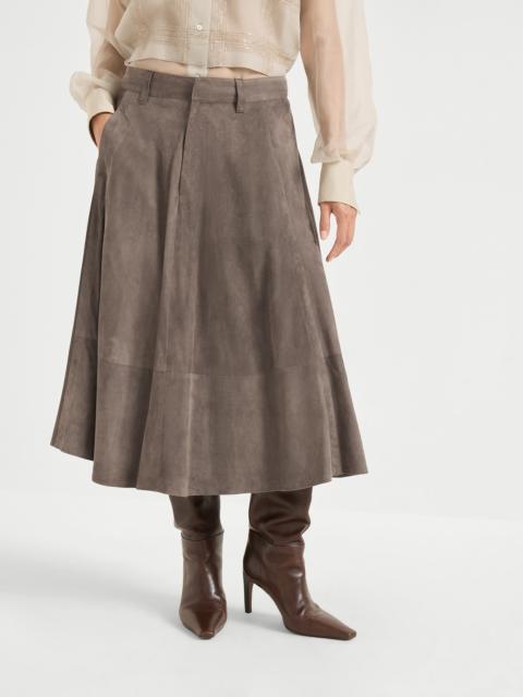 Suede circle skirt