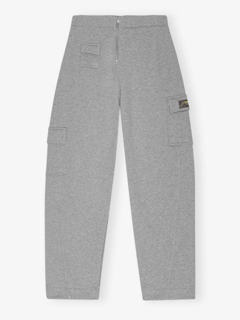 GREY HEAVY TERRY CURVED PANTS