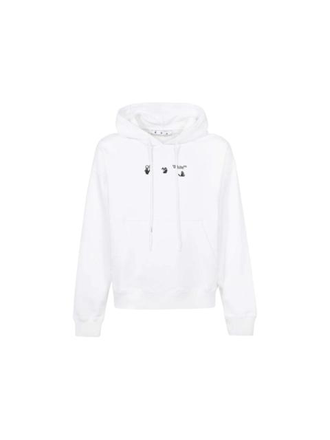 OFF-WHITE Marker Stencil Logo Hoodie White