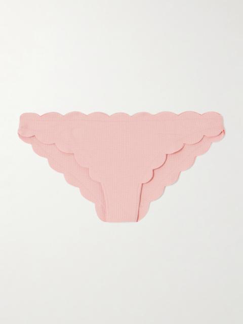 Antibes Scalloped Recycled-seersucker Bikini Briefs