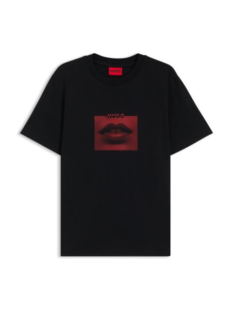 COTTON-JERSEY T-SHIRT WITH LIP ARTWORK