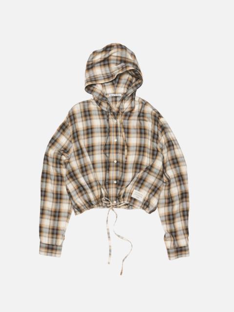 Hooded overshirt - Beige/black