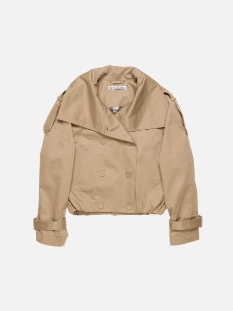 Short trench coat - Mud beige