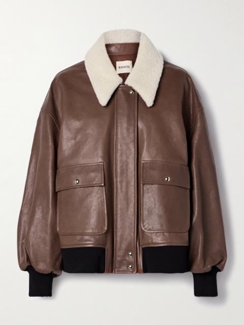 Shellar Oversized Shearling-trimmed Leather Jacket