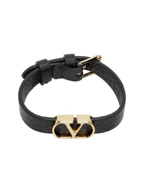 Black VLogo Signature Grainy Calfskin Bracelet
