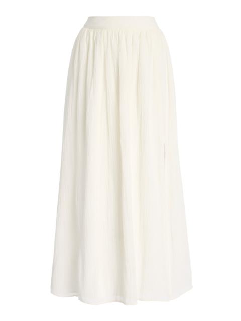 Oriana Cotton Midi Skirt ivory
