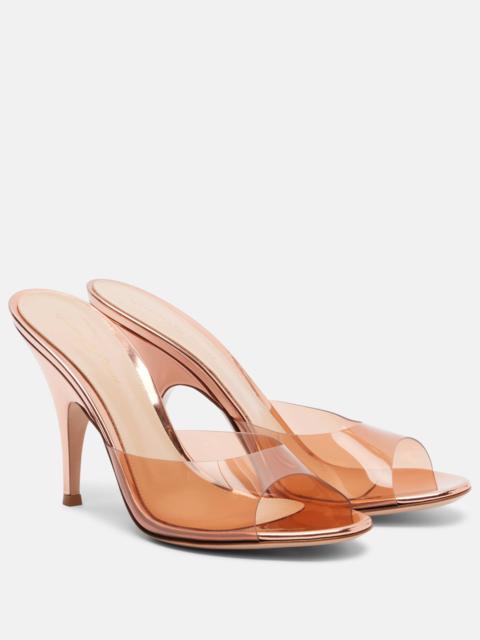 95 leather-trimmed PVC mules