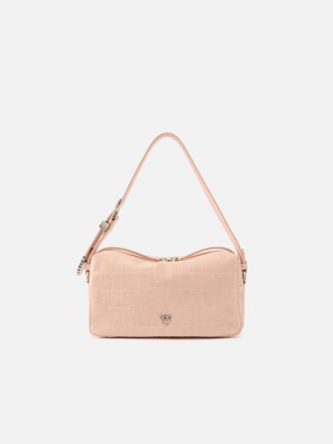 MEDIUM CROSSBODY BOWLER BAG IN CROCODILE-PRINT LEATHER