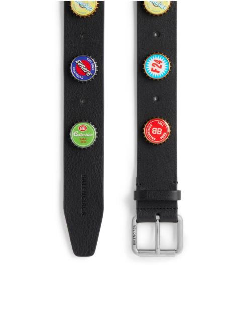 Men's Bottle Caps Belt  in Black