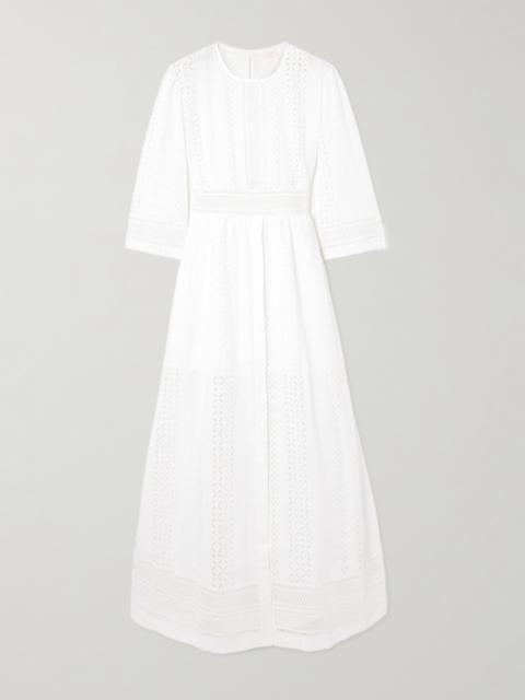 Broderie Anglaise Cotton Midi Dress