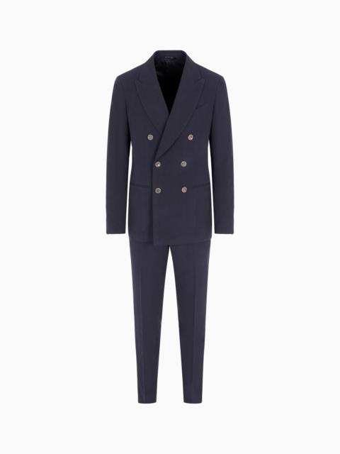 Napoli Line linen canvas double-breasted suit