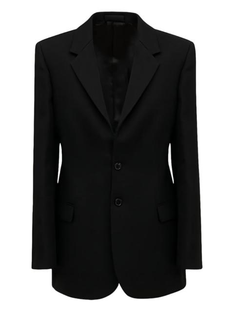 buttoned notch-lapel blazer