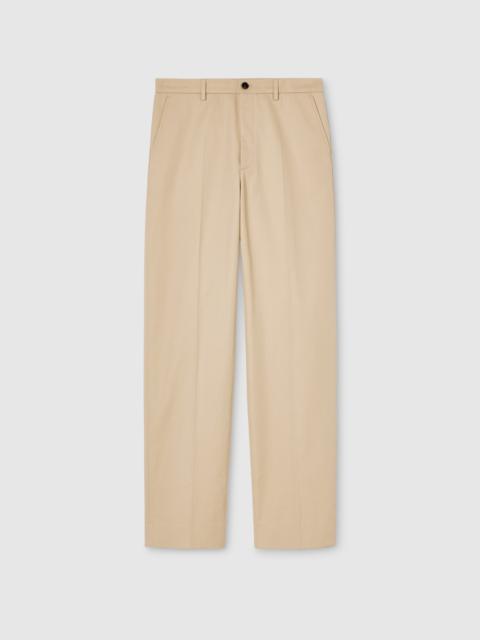Cotton twill pants with embroidery