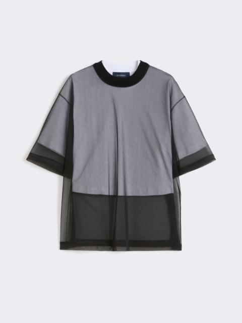 Cotton overlay T-shirt - optical white