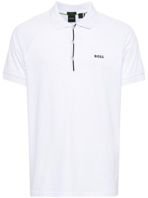 contrast panel polo shirt