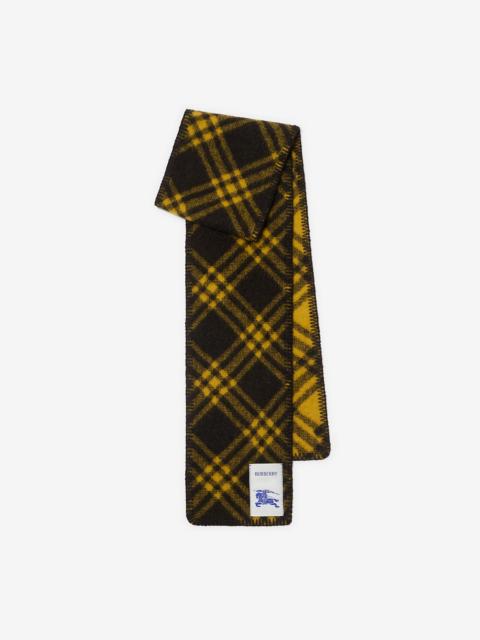 Narrow Check Wool Scarf