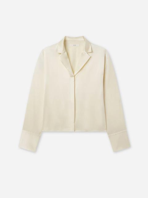 Relaxed Button Down Shirt in Silk Charmeuse