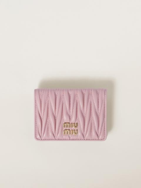 Matelassé nappa leather card holder