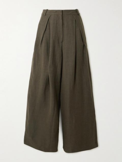 Astrid Pleated Woven Wide-leg Pants