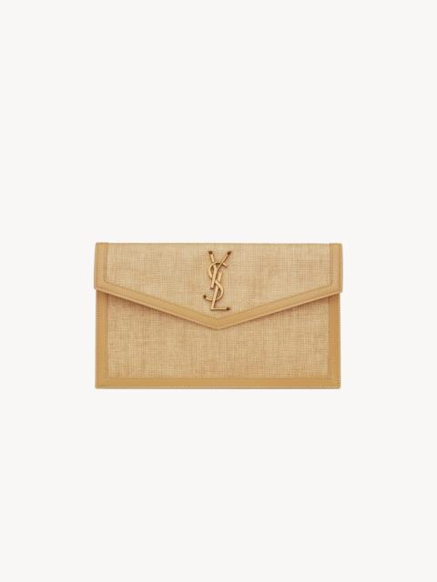 UPTOWN POUCH IN MICRO RAFFIA