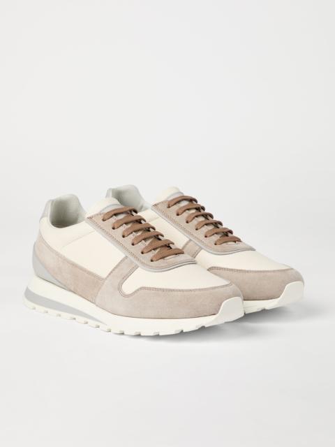 Washed suede and calfskin runners