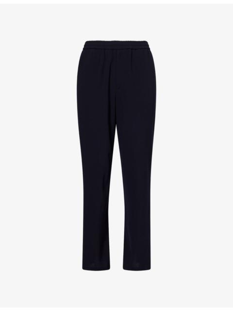 Drawstring Straight-Leg Wool Trousers
