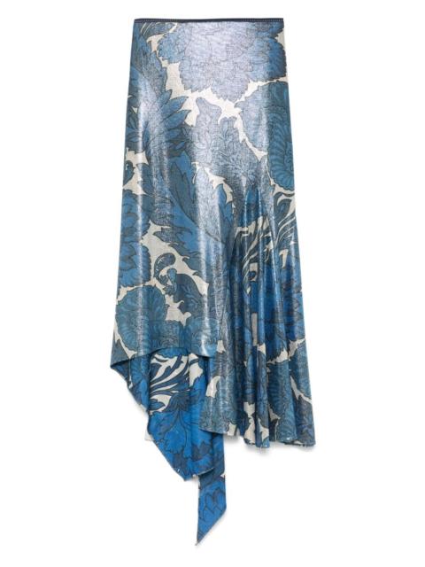 floral-print asymmetric skirt