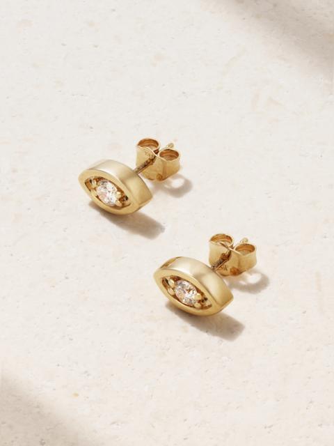 Evil Eye 14-karat Gold Diamond Earrings