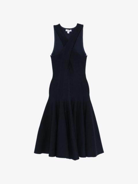 sleeveless fine-knit midi dress