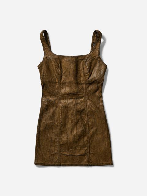Women's Crackle Denim Dress Dark Brown Earth