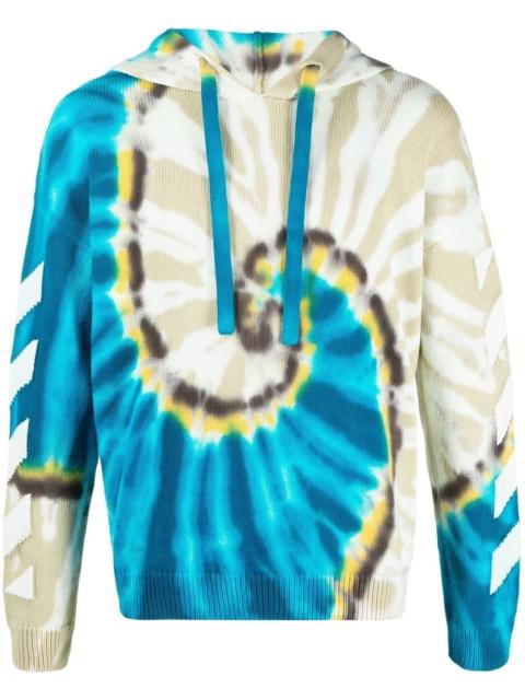 Arrows-motif tie-dye hoodie