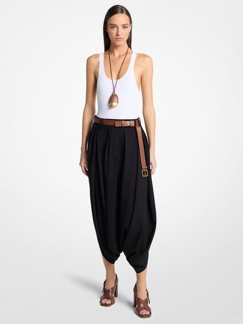 Draped Tissue Wool Culottes