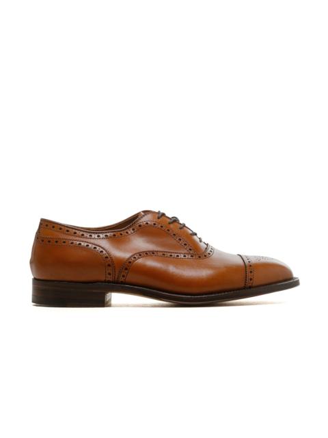 Medallion Perf Tip Bal Oxford Burnished Tan Calfskin 911