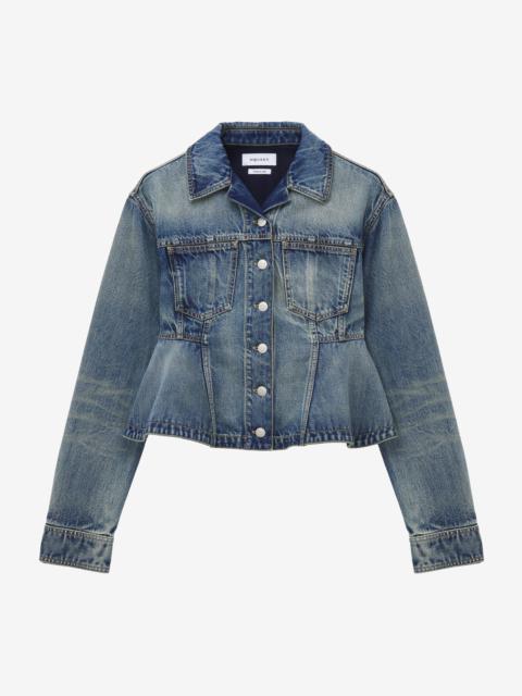 Stonewashed Denim Peplum Jacket