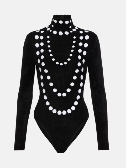 Jacquard velvet chenille bodysuit