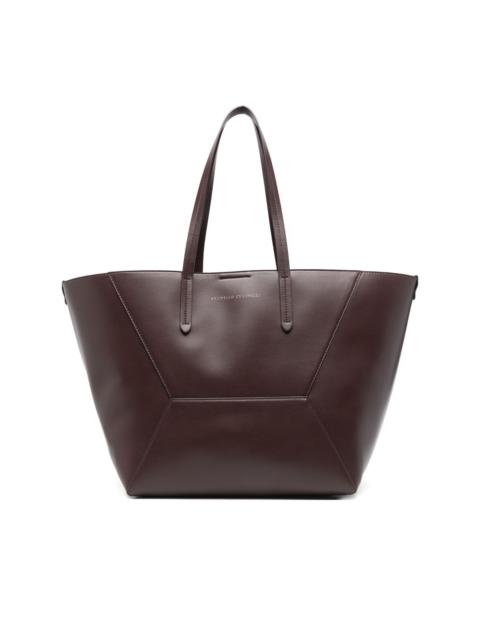 leather panelled tote bag