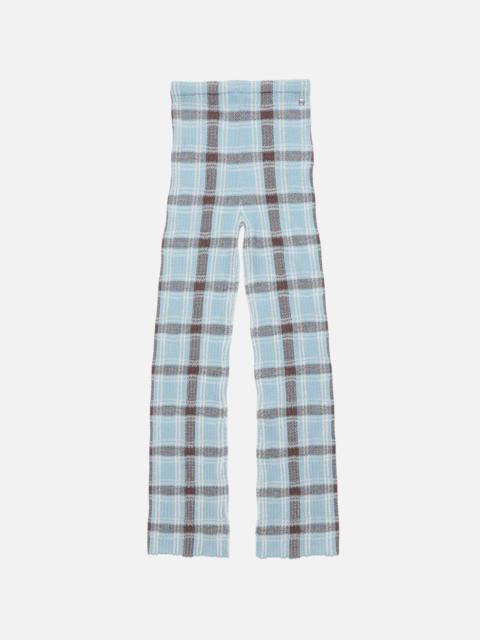 Fitted wool trousers - Blue/brown