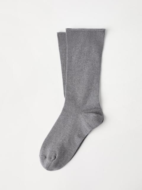 Cashmere and silk sparkling knit socks
