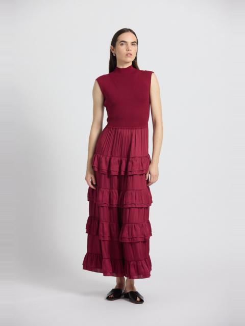 KLEA MIXED MEDIA MULTI TIERED DRESS