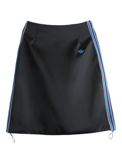 satin stripe-detail skirt