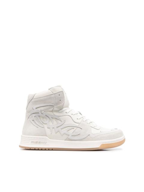 panelled-design hi-top sneakers